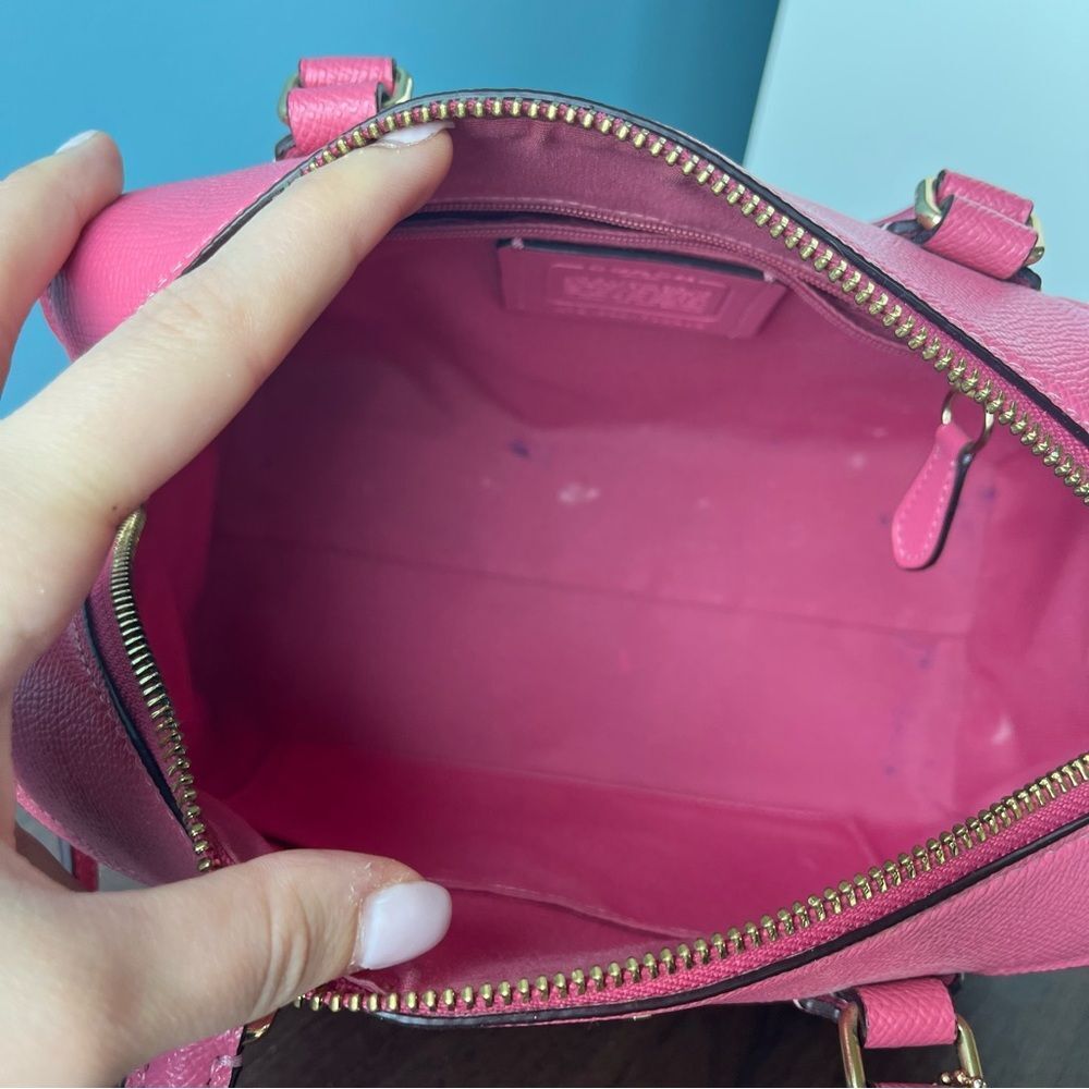 COACH Hot Pink Rowan Bennet Satchel Boston Bag Tote Crossbody Handbag - Picture 12 of 13